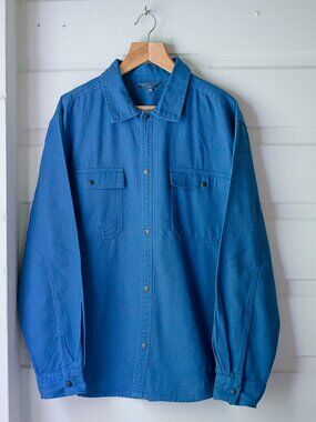 Mountain Ridge Blue Heavy Cotton Canvas Snap Front Shirt Jacket XXL